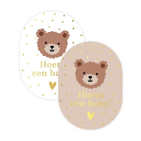 Sticker | Hoera een baby (beer) | 10 stuks