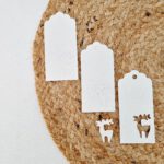 Cadeaulabel kerst | ponsvorm hert  | 5 stuks