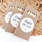 Potloden met geboortesticker | 6 doosjes - Afbeelding 3