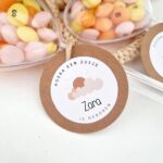 Geboortesticker met naam | Zon & wolken