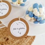 Geboortesticker met naam | cirkel met sterren