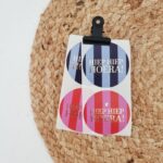 Sticker | Hiep hiep hoera - roze en blauw | 10 stuks