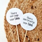 Traktatieprikker met naam | geboorte - raster - Afbeelding 2