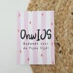 Cadeaukaart | Onwijs bedankt voor de fijne tijd!