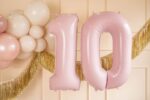 Cijferballon | Licht roze | één - Afbeelding 3