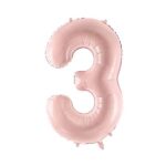 Cijferballon | Licht roze | drie