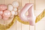 Cijferballon | Licht roze | vier - Afbeelding 2