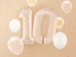Cijferballon | Beige | nul - Afbeelding 2