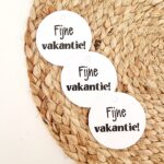 Cadeaulabel  (rond) | Fijne vakantie | 3 stuks