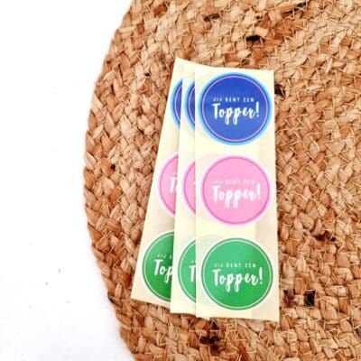 Sticker | Jij bent een topper | 12 stuks
