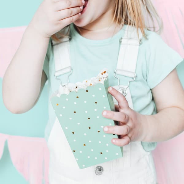 POP8_02_S Bakjes | mint groen met gouden stippen - Afbeelding 1