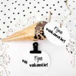 Cadeaulabel  (rond) | Fijne vakantie | 3 stuks - Afbeelding 2