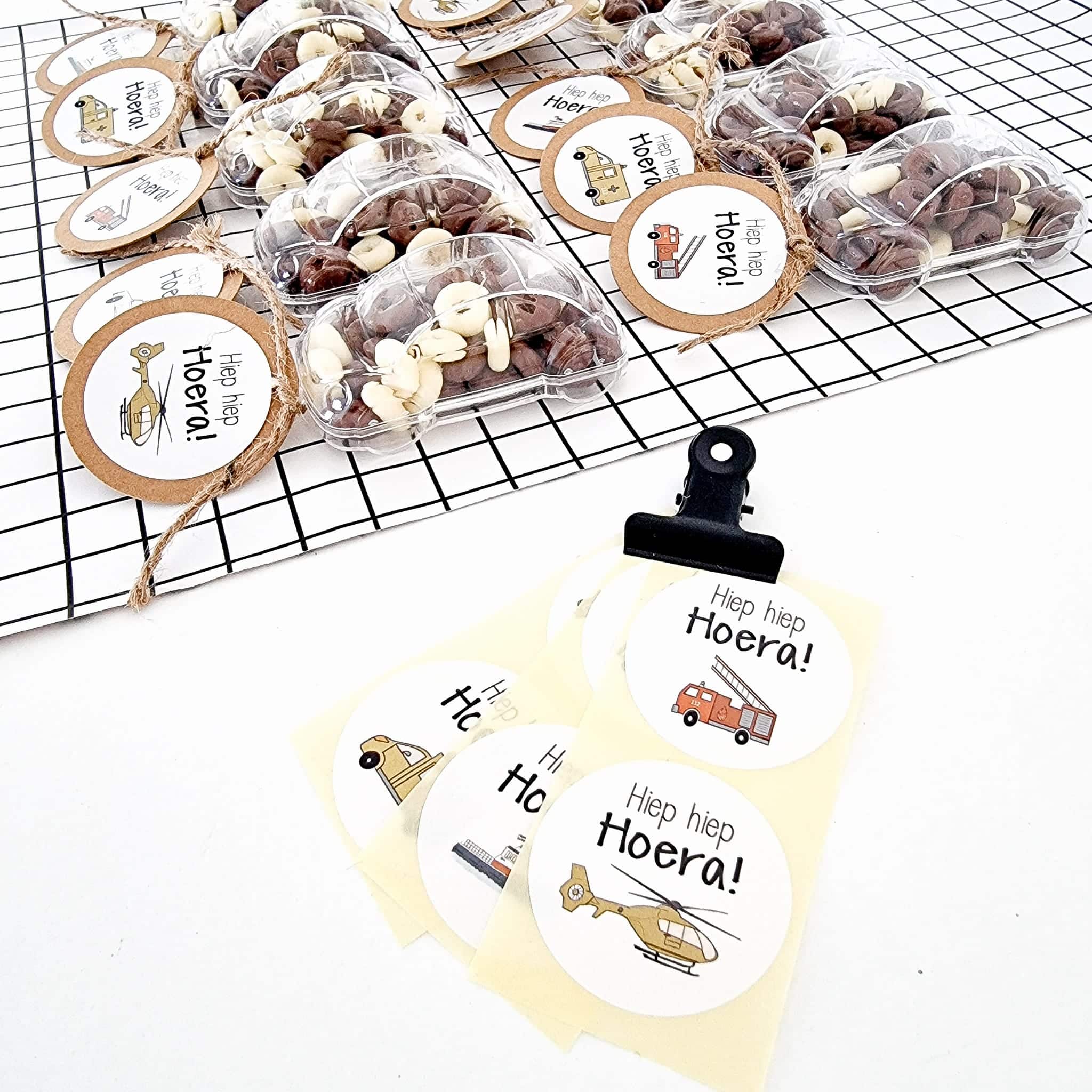 auto-3 Sticker | Hiep hiep hoera voertuigen | 10 stuks - Afbeelding 1