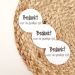 Cadeaulabel  (rond) | Bedankt voor de gezellige tijd! | 3 stuks