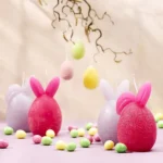 Pasen | Kaars bunny fuchsia | 1 stuk - Afbeelding 2