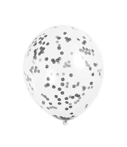 confettiballonnen-met-zwarte-confetti-30cm-6st-5987-nl-G Confetti ballon | zwarte confetti - Afbeelding 1