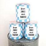 Pringles labels | vrolijke vakje blauw | 10 stuks