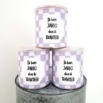 Pringles labels | vrolijke vakjes paars | 10 stuks