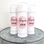 Bellenblaaslabel | Hoera een zusje | 8 stuks