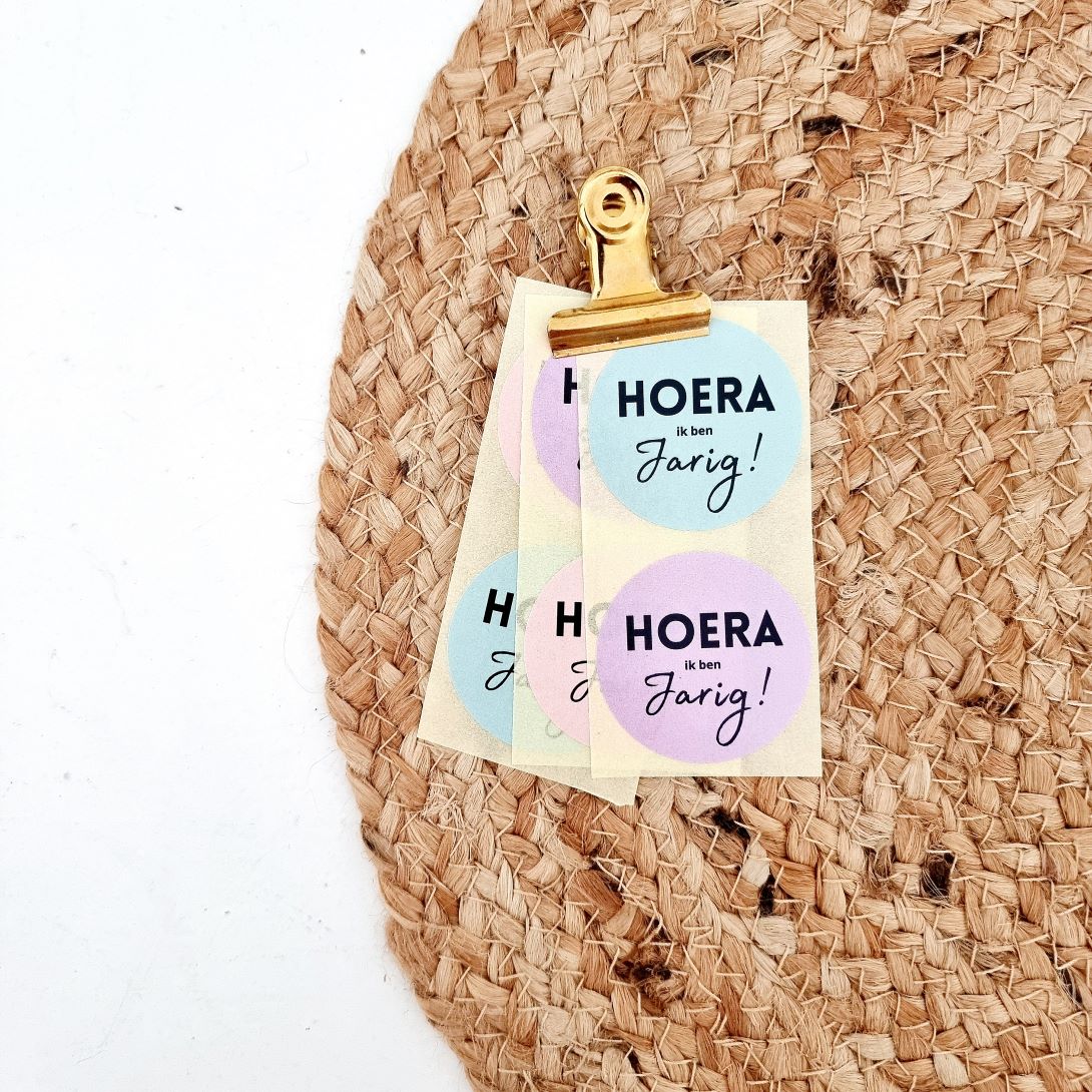 hoera-ik-ben-jarig Sticker | Hoera ik ben jarig | 12 stuks - Afbeelding 1