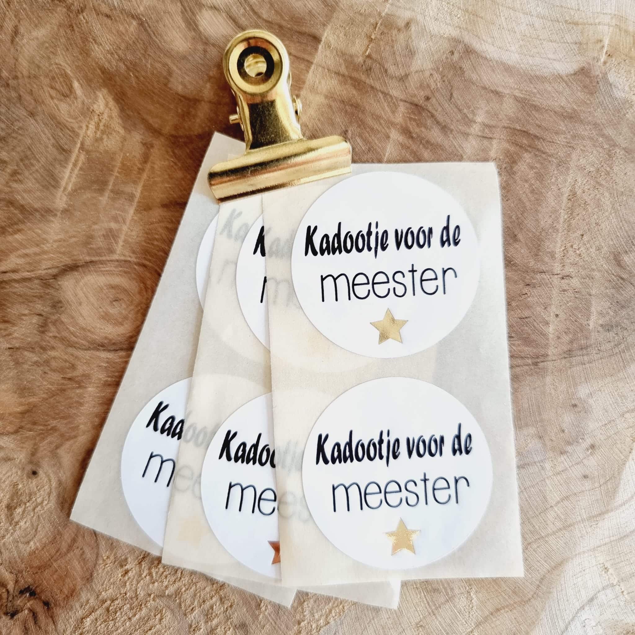 kadootje-voor-de-meester Sticker | Kadootje voor de meester | 10 stuks - Afbeelding 1