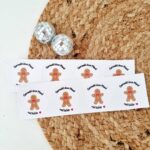 Kerststicker met naam  | Koekenmannetje