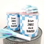 Pringles labels | vrolijke vakje blauw | 10 stuks - Afbeelding 3