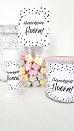 Bellenblaaslabel | thema zwart-wit | 8 stuks - Afbeelding 3