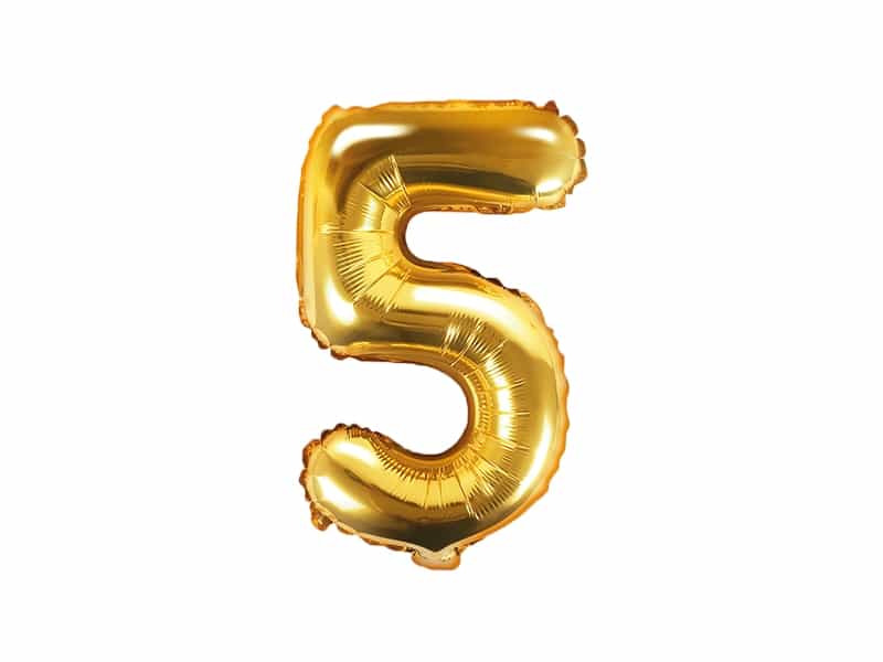 stThumbnailPlugin-7 Cijferballon | goud | vijf - Afbeelding 1