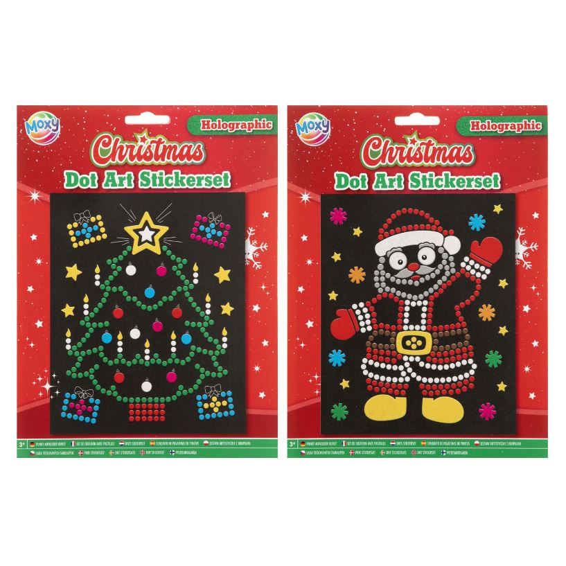 stippen-stickerset Kerst | holografische stippen - Afbeelding 1