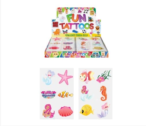tattoos-mermaid Tattoos | zeemeermin | 10 zakjes - Afbeelding 1