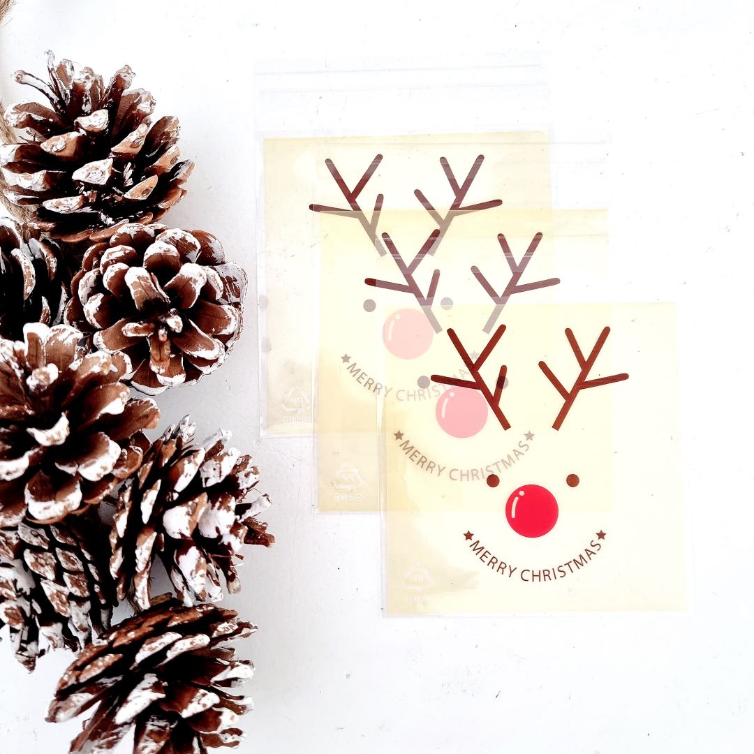 zakjes-rendier Kerst zakjes | rendier | 10 stuks - Afbeelding 1