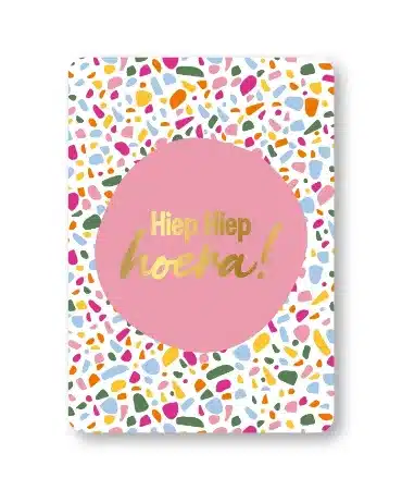 0036596_kp-wenskaarten-a6-hiep-hiep-hoera-roze-10-stuks_450 Wenskaart | Hiep hiep hoera (roze) - Afbeelding 1