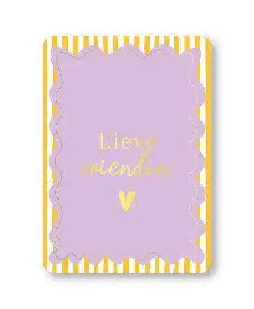 0036659_kp-wenskaarten-a6-lieve-vriendin-geelpaars-10-stuks_450 Wenskaart | Lieve vriendin - Afbeelding 1
