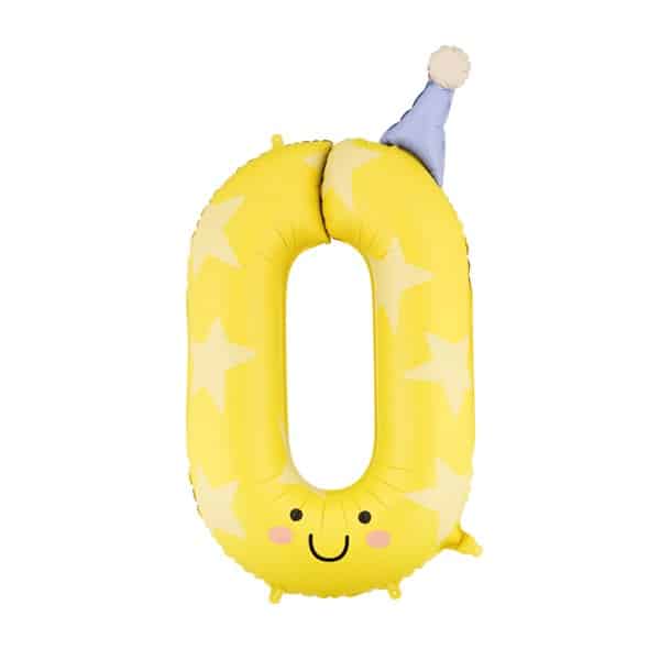 FB411T-0_01_S Cijferballon | Smiley | nul - Afbeelding 1