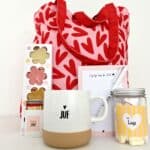 Gevulde cadeautas voor de juf | Hartjes geluk