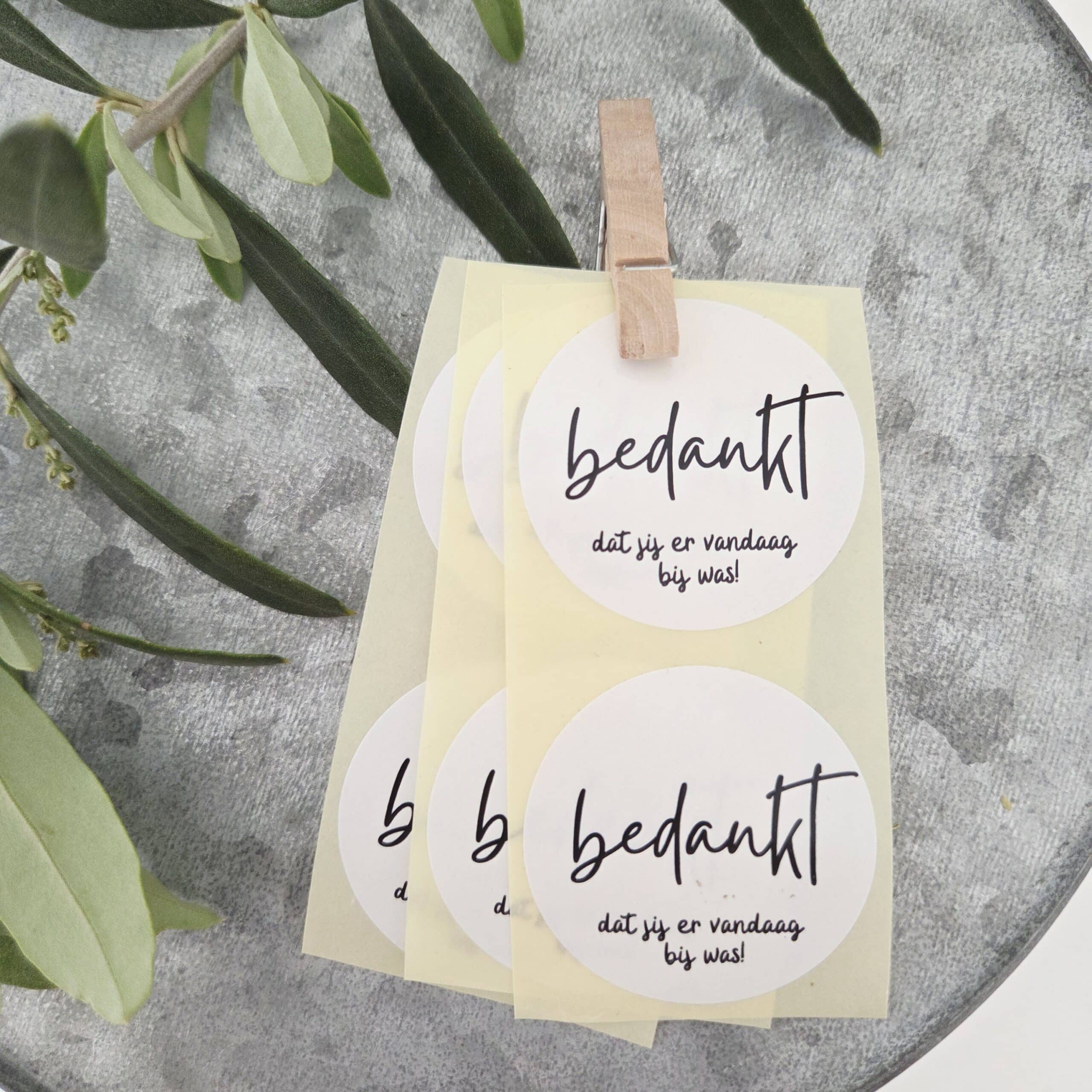 Bedankt dat je er vandaag bij was (1) Sticker | Bedankt dat jij er vandaag bij was | 10 stuks - Afbeelding 1
