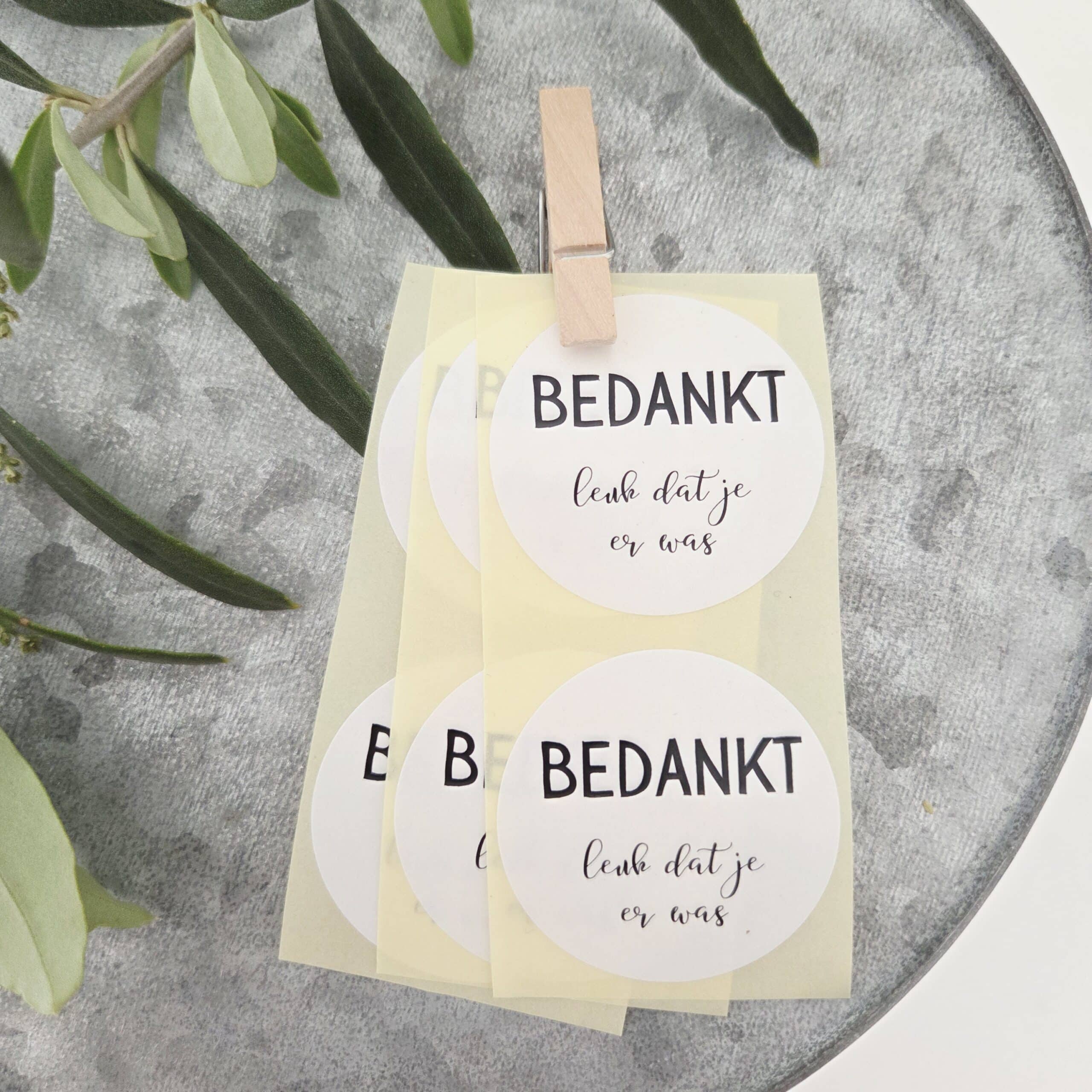 bedankt leuk dat je er was (2) Sticker | Bedankt Leuk dat je er was | 10 stuks - Afbeelding 1