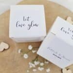 Bruiloftsbedankje | Witte doosjes - lange sticker | 10 stuks - Afbeelding 2