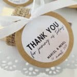 Bruilofts sticker met naam | THANK YOU for joining us today - Afbeelding 2