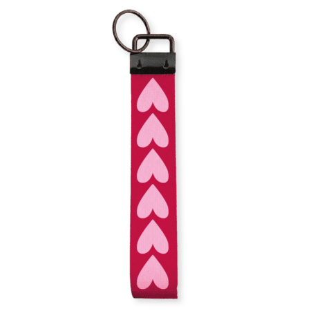 0038562_kp-sleutelhanger-stof-hartjes-rood_450 Sleutelhanger stof | Hartjes rood - Afbeelding 1
