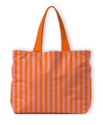 Strandtas | Stripes oranje/roze