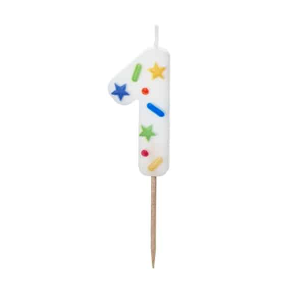 SCU11-1_01_S Leeftijdkaarsjes | Eén | Confetti - Afbeelding 1