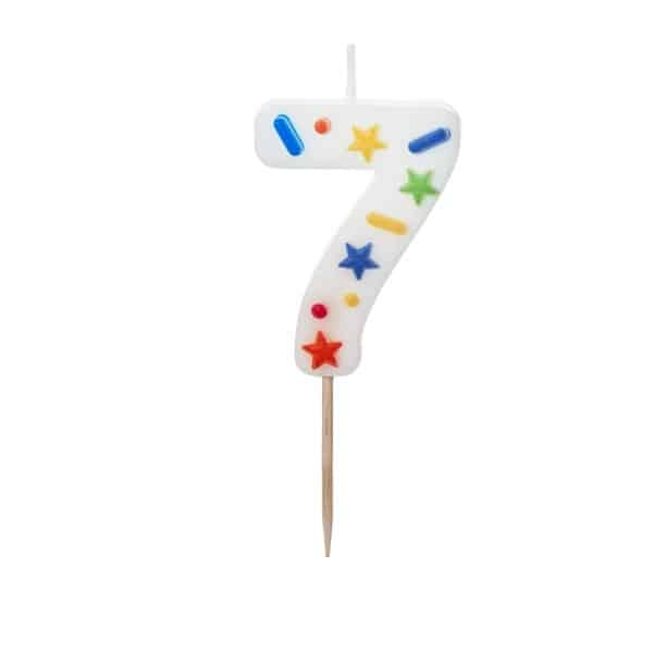 SCU11-7_01_S Leeftijdkaarsjes | Zeven | Confetti - Afbeelding 1