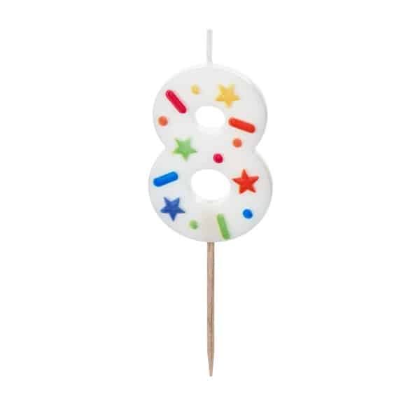 SCU11-8_01_S Leeftijdkaarsjes | Acht | Confetti - Afbeelding 1
