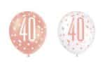 Ballonnen met cijfer |  40 jaar | Rose-goud - Afbeelding 2