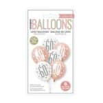 Ballonnen met cijfer |  60 jaar | Rose-goud - Afbeelding 4