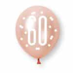 Ballonnen met cijfer |  60 jaar | Rose-goud - Afbeelding 3