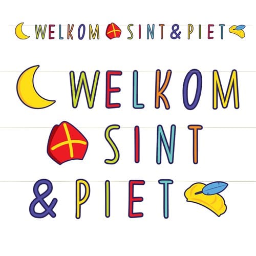 letterslinger-welkom-sint-piet-18695-nl-G Sinterklaas | Letterslinger - Welkom sint & piet - Afbeelding 1