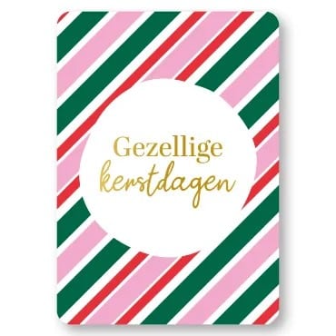 0039228_kp-wenskaarten-a6-gezellige-kerstdagen-christmas-stripes-10-stuks_4501 Wenskaarten kerst | Gezellige kerstdagen - Afbeelding 1